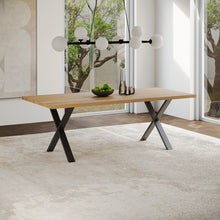 Laden Sie das Bild in den Galerie-Viewer, Esstisch Eiche Massivholz mit gerader Kante