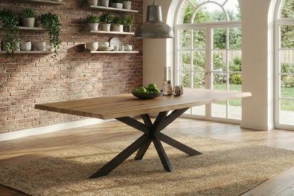 Esstisch Eiche Massivholz mit Baumkante