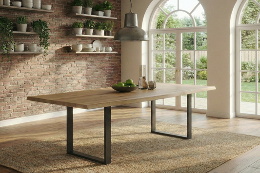 Esstisch Eiche Massivholz mit Baumkante