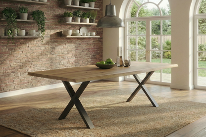 Esstisch Eiche Massivholz mit Baumkante