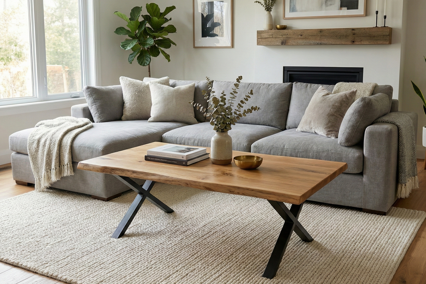 Couchtisch Eiche Massivholz mit Baumkante