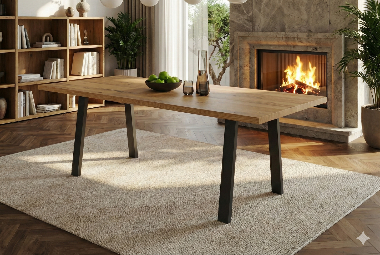 Esstisch Eiche Massivholz mit gerader Kante