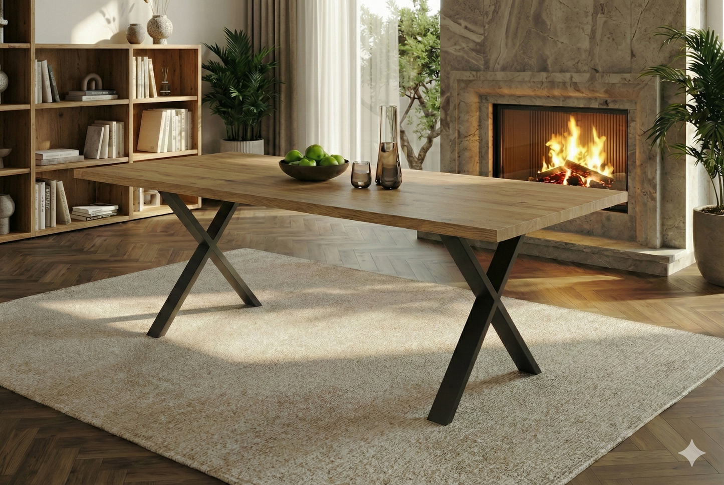 Esstisch Eiche Massivholz mit gerader Kante