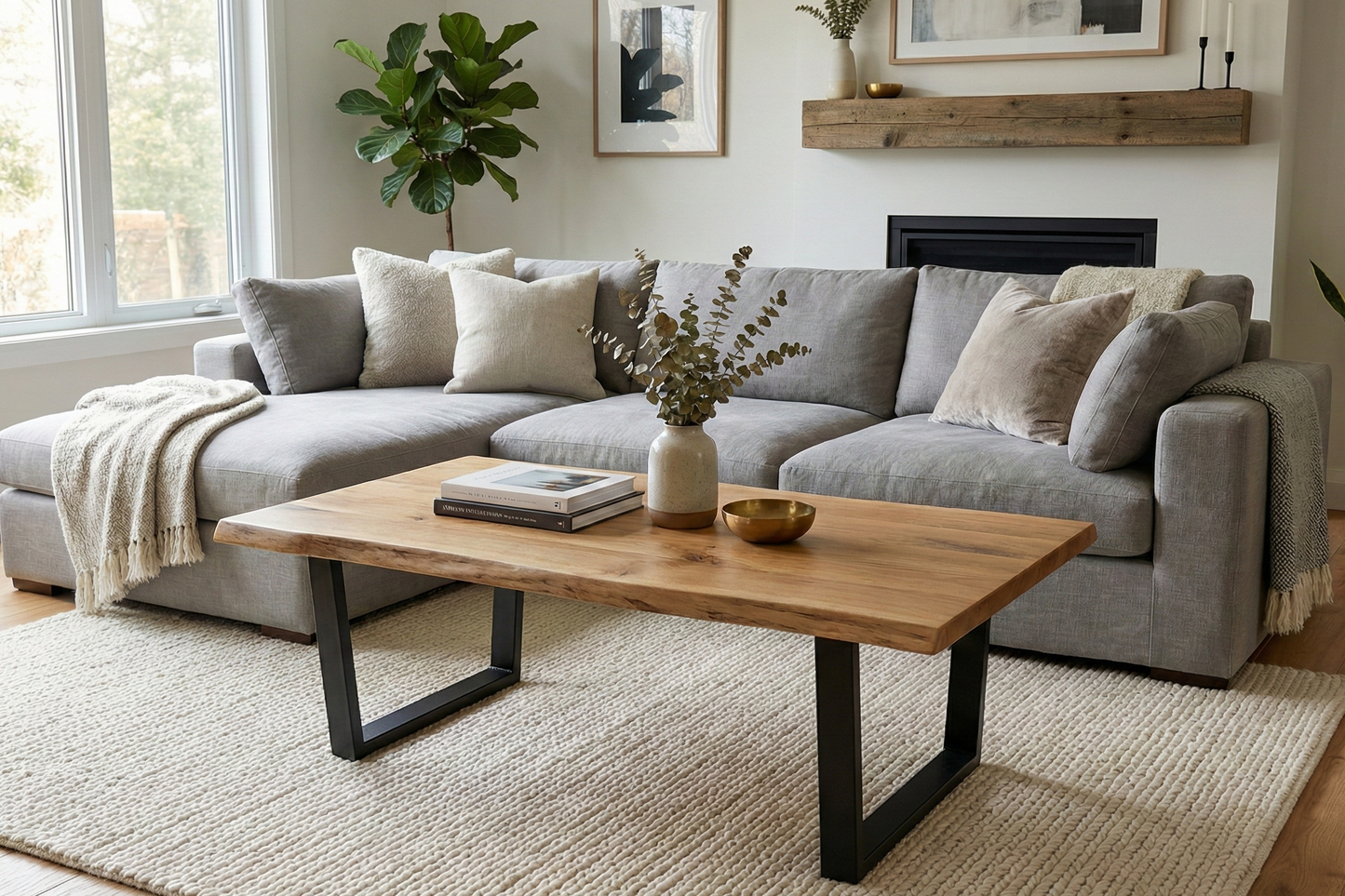Couchtisch Eiche Massivholz mit Baumkante
