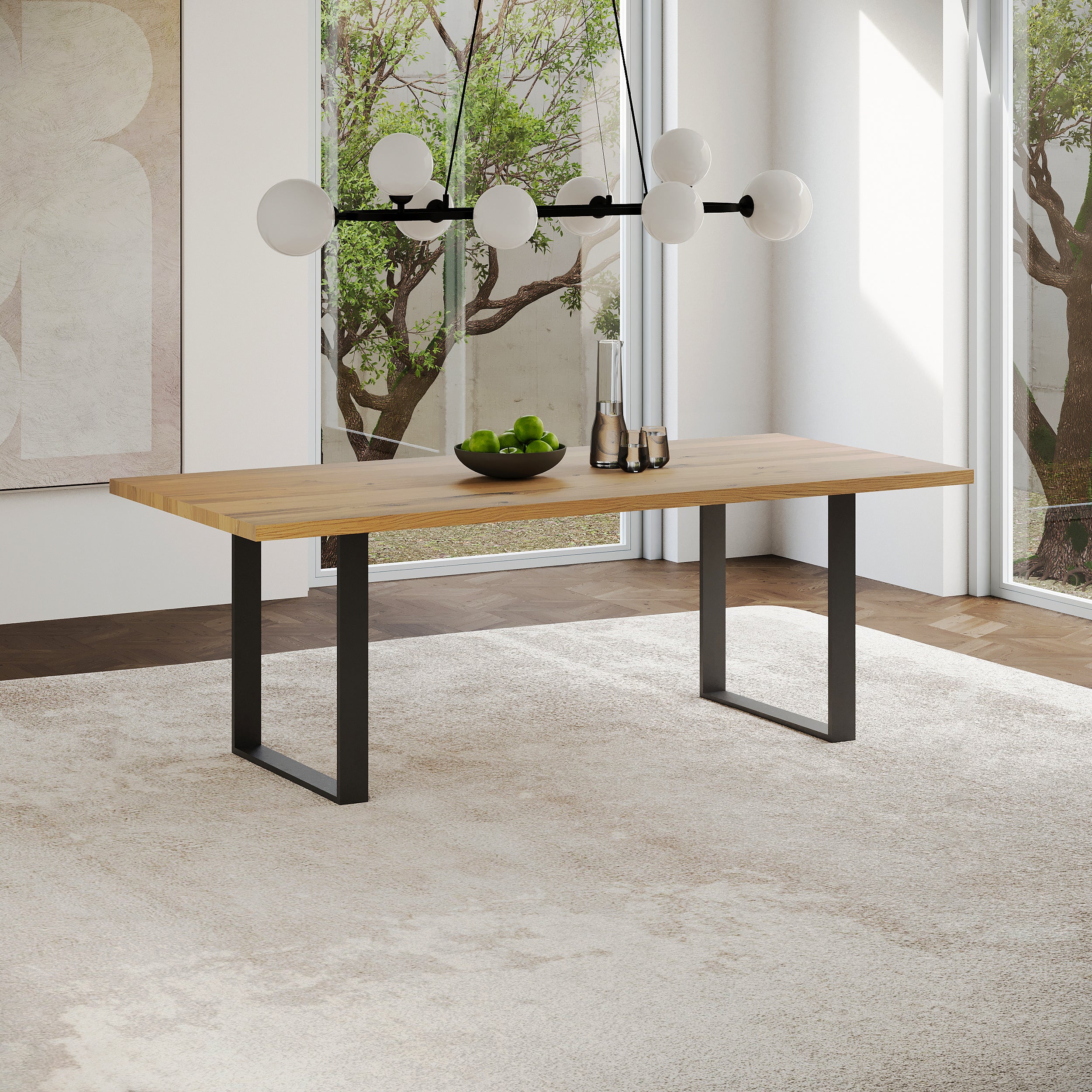 Esstisch Eiche Massivholz mit gerader Kante